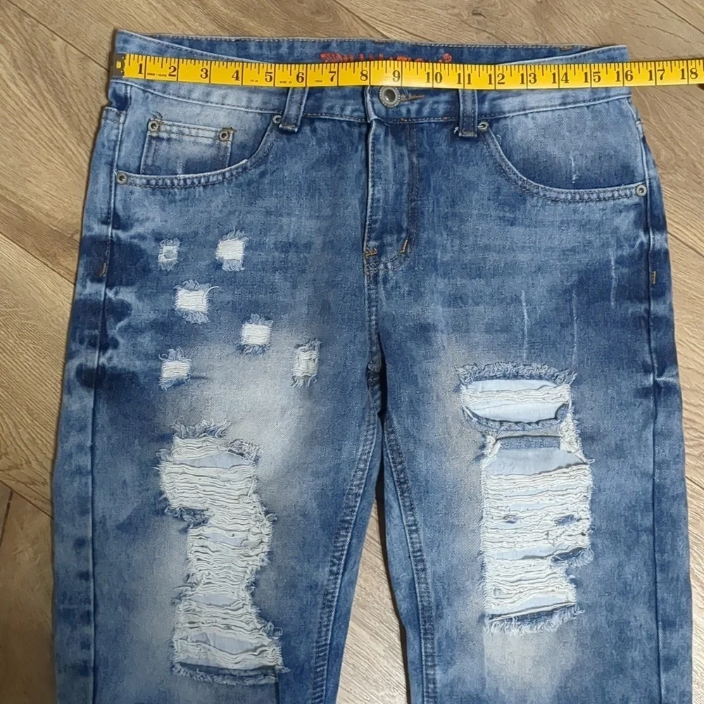 Trillnation denim distressed shorts mens size  30